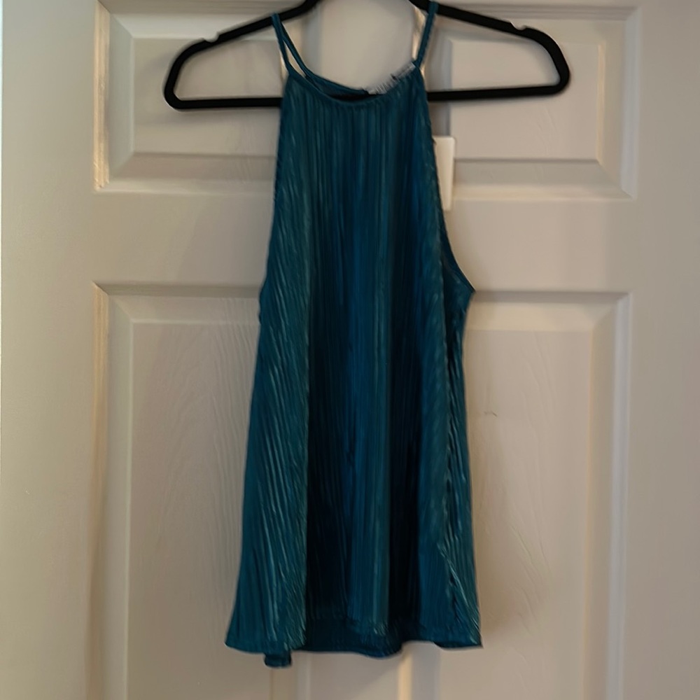 Teal Green chiffon pleated cami